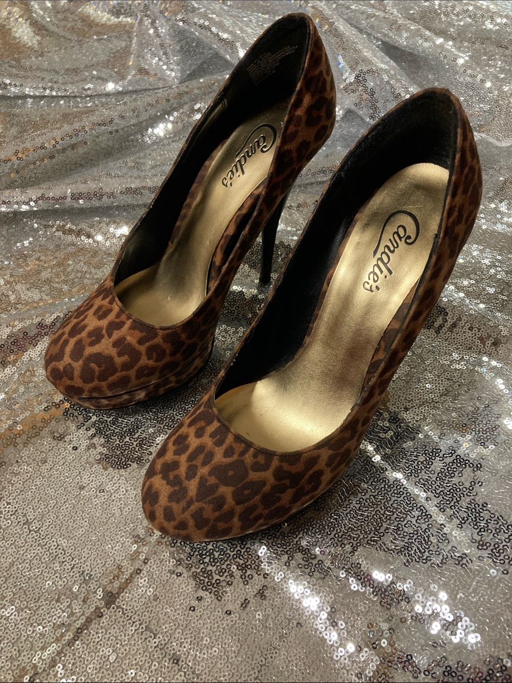 Vintage Y2K Candies Leopard-Print Platform Stiletto Pumps Brown/Black Size 7.5